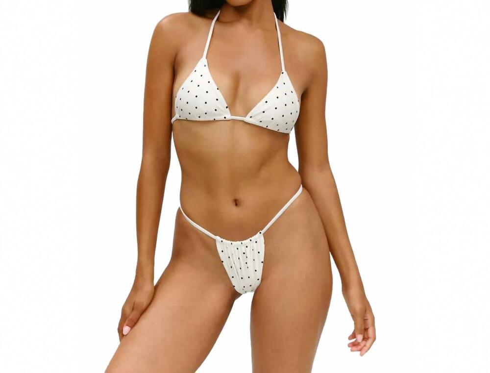 NEW FRANKIES BIKINIS lorenze nick satin bikini top in bride to be